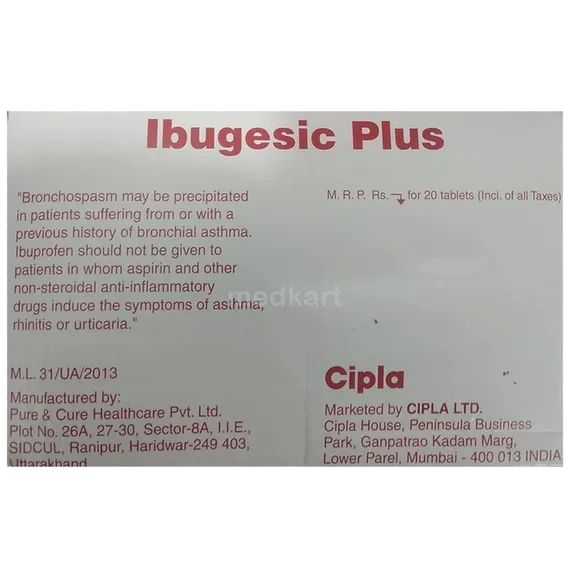 ibugesic plus tablet 20's
